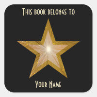 "Gold" Star-Buchzeichen-Aufkleber Blaxon