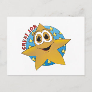 Gold Star Cartoon Postkarte