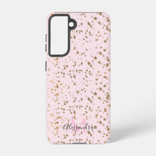 Gold Star Confetti Blush Pink Chic Samsung Galaxy Hülle