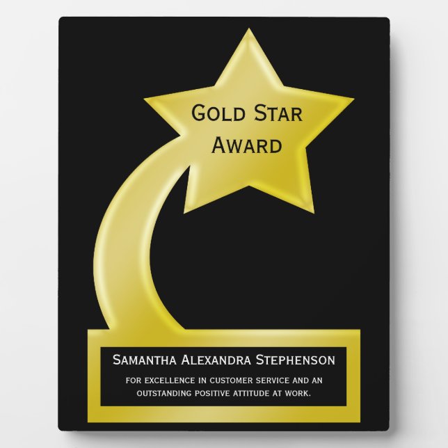 Gold Star Custom Personalisiert Award Plaque Fotoplatte (Vorderseite)