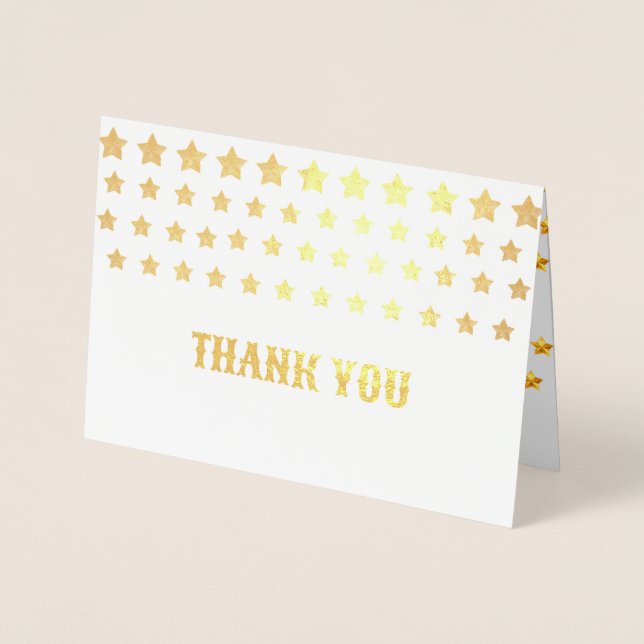 Gold Star danke gefaltete Karten (Vorderseite)