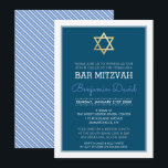 GOLD STAR DAVID Bar mitzvah Modernes Blau Einladung<br><div class="desc">*** HINWEIS - DAS SCHÖNE GOLD FOIL EFFECT CROSS IST EIN DRUCKENDES BILD *** Ein elegantes und raffiniertes Design mit wirlen Details für die BAR / BAT MITZVAH INVITATIONEN Ihres Kindes. Mit dieser kleinen Nummer können Sie Ihre Freunde und Familie fühlen. Als Vorlage können Sie ganz einfach Ihre eigenen Daten...</div>