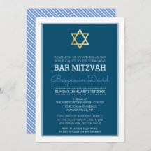 GOLD STAR DAVID Bar mitzvah Modernes Blau