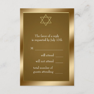 Gold Star David RSVP Karte