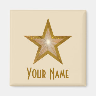 "Gold" Star "Dein Name" Kühlschrankmagnet Magnet