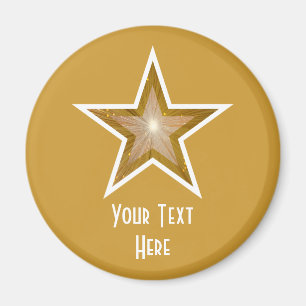 "Gold"-Star "Dein Text"-Kühlschrankmagnet Gold Magnet