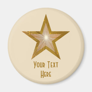 "Gold"-Star "Dein Text"-Kühlschrankmagnet Magnet