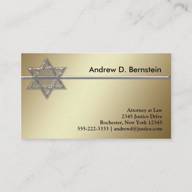 Gold Star der David Business Cards Visitenkarte (Vorderseite)