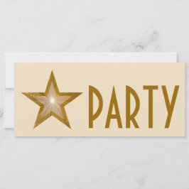 Gold Star Einladung PARTY lang