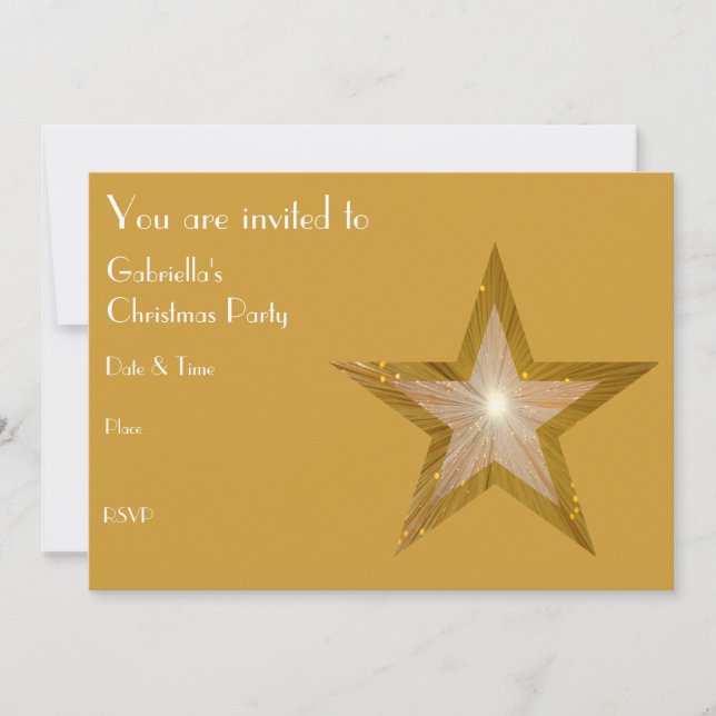 Gold-Star-Einladungstext Einladung (Vorderseite)