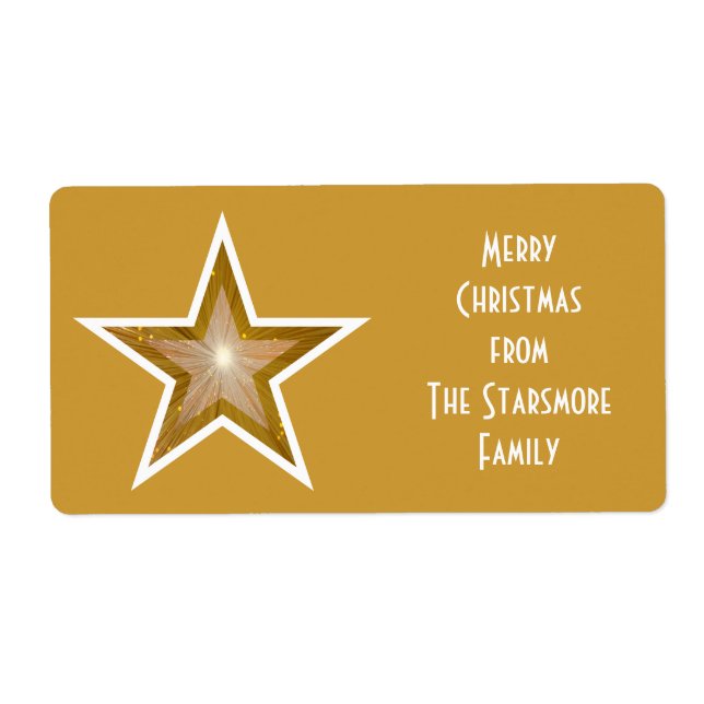 Gold Star "Family"-Geschenketikett Großgold (Vorne)