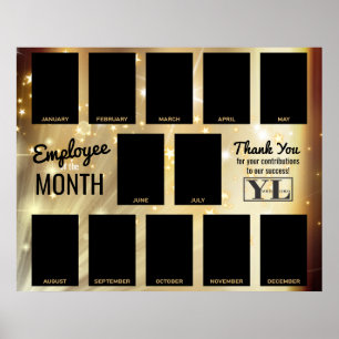 Gold-Star-Foto-Mitarbeiter des Monats Anerkennung Poster