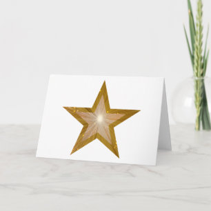 Gold Star Grüße Karte weiß