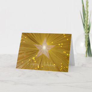 Gold Star "Happy Holidays" Textgrüßkarte Feiertagskarte