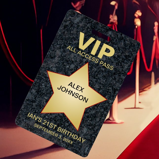 Gold Star Hollywood VIP Pass Gastgeschenk Ausweis (Von Creator hochgeladen)