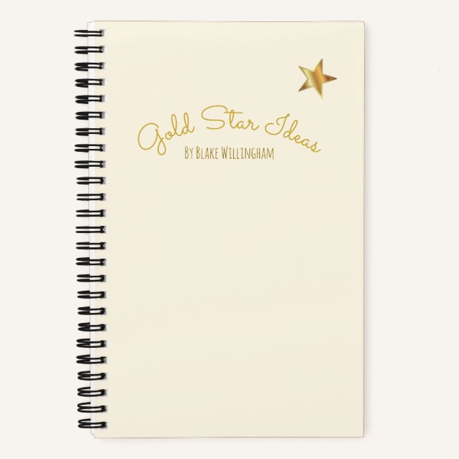 Gold Star Ideen Personalisiertes Skizzenbuch Notizbuch (Vorderseite)
