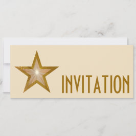 Gold Star "INVITATION" Creme lang Einladung