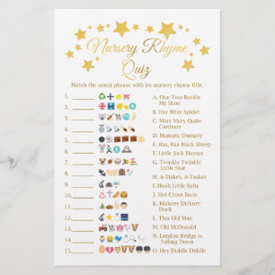 Gold Star Kinderzimmer Rhyme Baby Dusche Emoji Spi Flyer