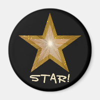 Gold Star Kühlschrank 'STAR' Magnet rund schwarz