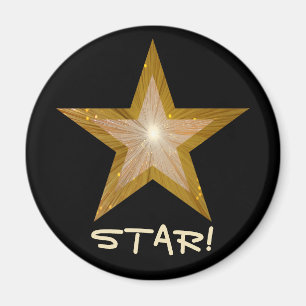 Gold Star Kühlschrank 'STAR' Magnet rund schwarz