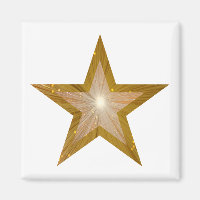 "Gold"-Star-Kühlschrankmagnet-Quadrat