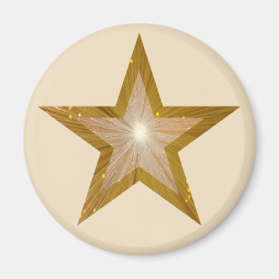 Gold Star Kühlschrankmagnet Rundcreme Magnet