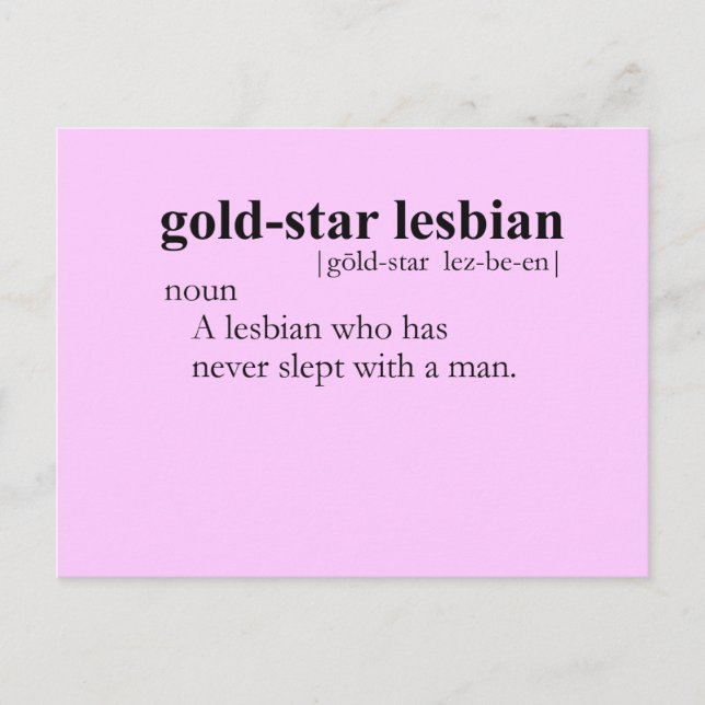 GOLD STAR LESBIAN (Begriffsbestimmung) Postkarte (Vorderseite)
