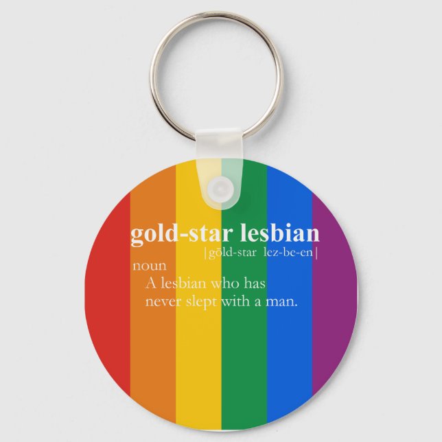 GOLD STAR LESBIAN T - SHIRT / Gay Slang T - Shirt Schlüsselanhänger (Vorderseite)