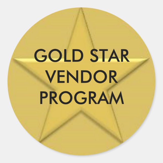 Gold-Star-Logo, GOLD STAR-VERANSTALTUNGSPROGRAMM Runder Aufkleber (Vorderseite)