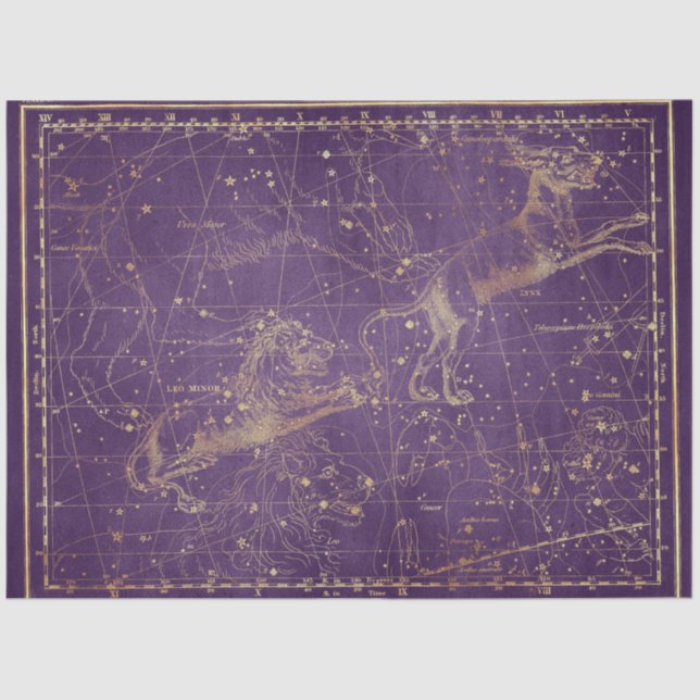 Gold Star Map Design 5 Seidenpapier (Vorderseite)