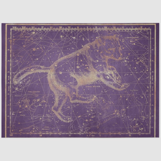 Gold Star Map Design 7 Seidenpapier (Vorderseite)