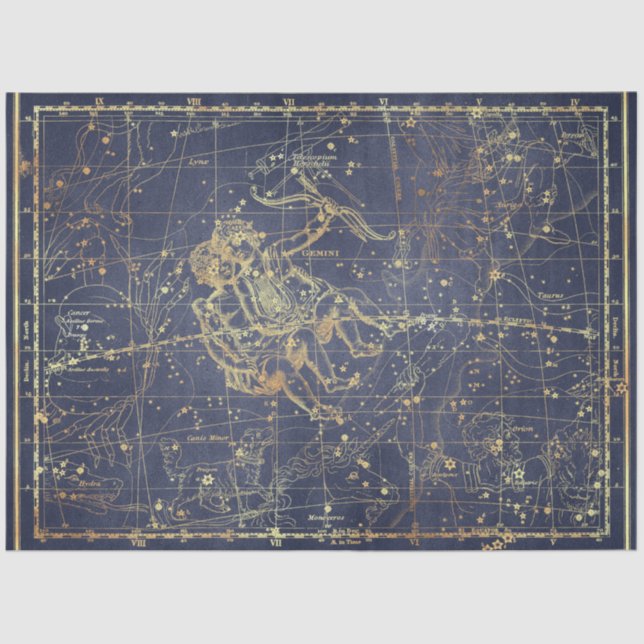 Gold Star Map Series Design 16 Seidenpapier (Vorderseite)