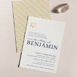 GOLD STAR Moderne Bar Mitzvah Minimalblau Einladung<br><div class="desc">durch kat massard >>> https://linktr.ee/simplysweetpaperie << Ein modernes, schlichtes Einladungs-Design für Ihr Kind oder BAT MITZVAH TIP :: 1. Um Grafiken und Schriftart zu ändern/zu verschieben und mehr Text hinzuzufügen, klicken Sie auf den Button "Anpassen". - - - - - - - - - - - - - - -...</div>