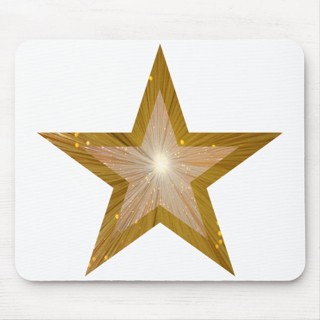 Gold Star Mousepad weiß (Vorne)