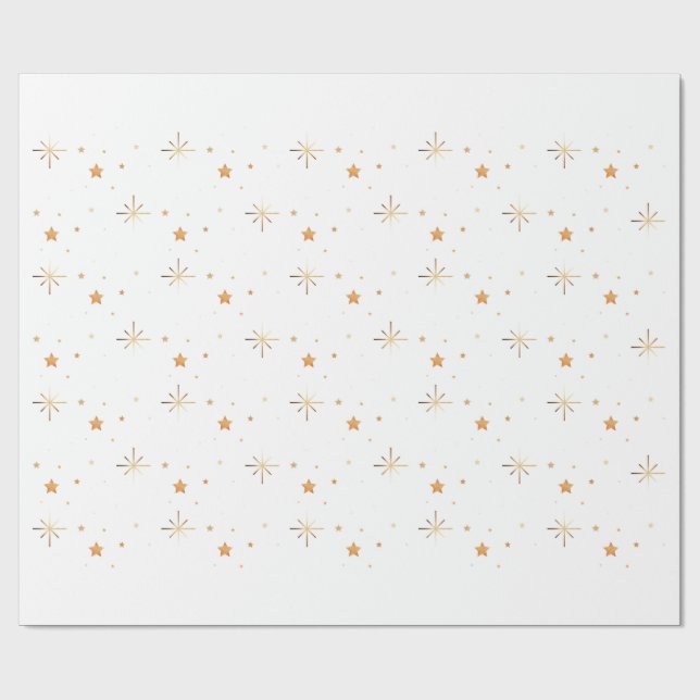 Gold Star Nahtloses Geschenkpapier (Flach)