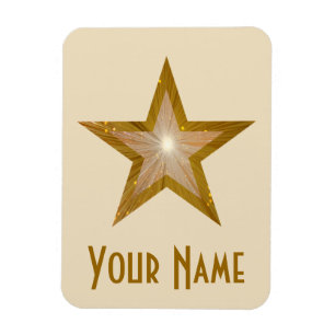 "Gold" Star "Name" flexible Magnetcreme Magnet