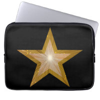 "Gold" Star Neopren Notebook-Ärmel 13" schwarz