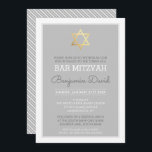 GOLD STAR OF DAVID Bar mitzvah Modernes, einfaches Einladung<br><div class="desc">*** HINWEIS - DAS SCHÖNE GOLD FOIL EFFECT CROSS IST EIN DRUCKENDES BILD *** Ein elegantes und raffiniertes Design mit wirlen Details für die BAR / BAT MITZVAH INVITATIONEN Ihres Kindes. Mit dieser kleinen Nummer können Sie Ihre Freunde und Familie fühlen. Als Vorlage können Sie ganz einfach Ihre eigenen Daten...</div>
