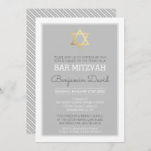 GOLD STAR OF DAVID Bar mitzvah Modernes, einfaches