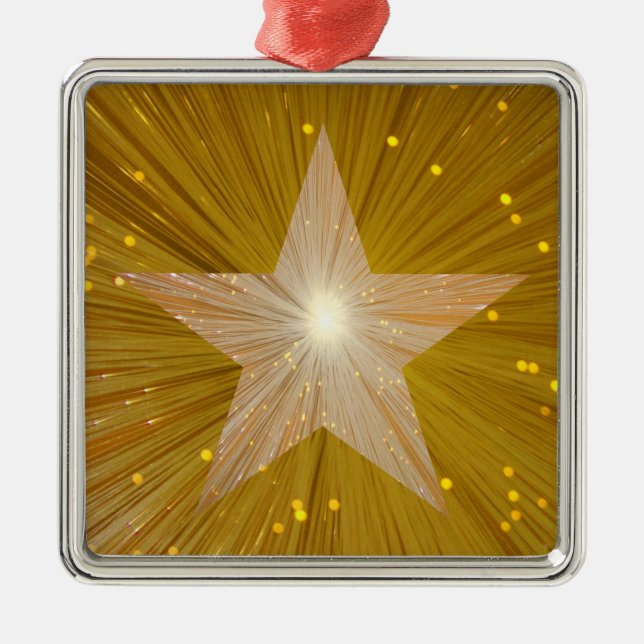 Gold-Star-Ornament Silbernes Ornament (Vorne)