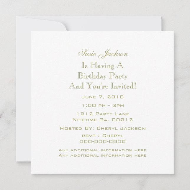 Gold-Star-Party Einladungen (Vorderseite)