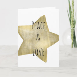 Gold Star Peace Liebe Feiertagskarte