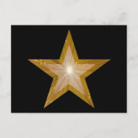 Gold Star Postkarte schwarz