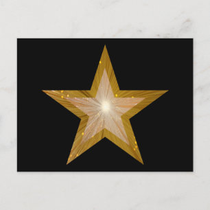 Gold Star Postkarte schwarz