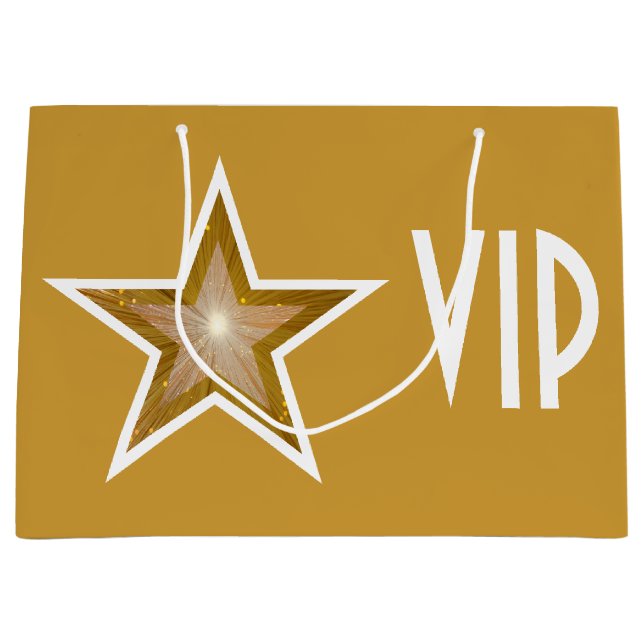 Gold Star Print VIP Gold große Große Geschenktüte (Vorderseite)