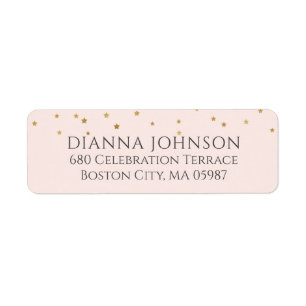 Gold Star Rücksendeadresse Blush Pink