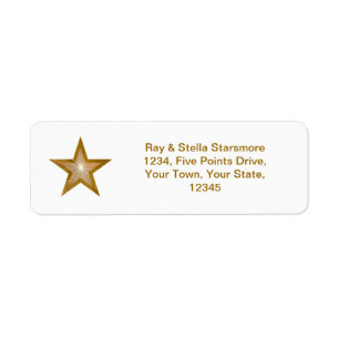 Gold Star-Rücksendeadresse weiß
