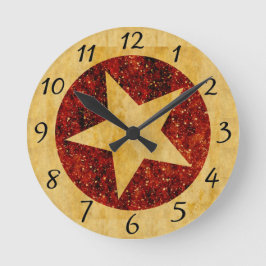 Gold Star Runde Wanduhr