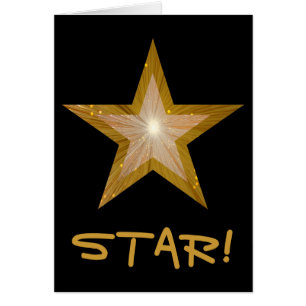 Gold Star 'STAR' 'Happy Birthday' Karte schwarz