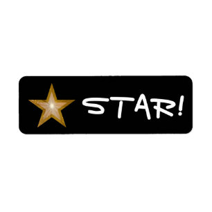 Gold Star "STAR" - kleines schwarzes Etikett